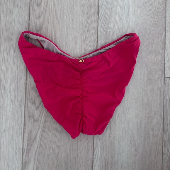 PQ Basic Ruched Bikini Bottom in Red - Picture 3 of 5